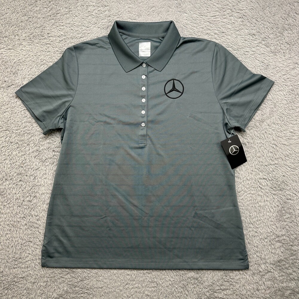 Mercedes Benz Polo Shirt Womens XL Gray Callaway Performance Golf Luxury